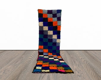 Vintage Moroccan woven runner rug 2x9 ft!