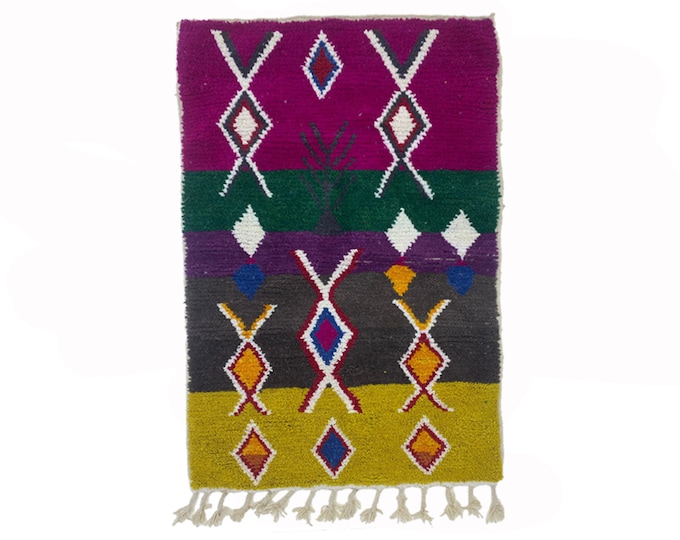 Handmade Moroccan Berber Rug: Custom diamond Area Rug, Handwoven Berber rug!