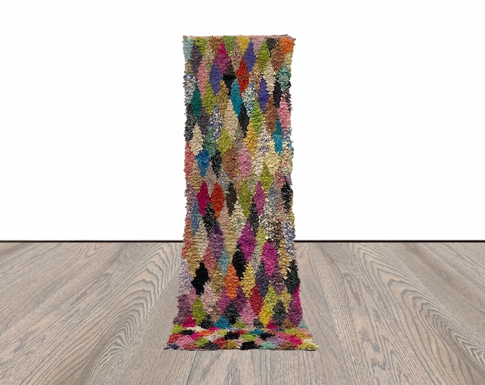 2x8 Colorful Diamond Vintage Rug Runner.