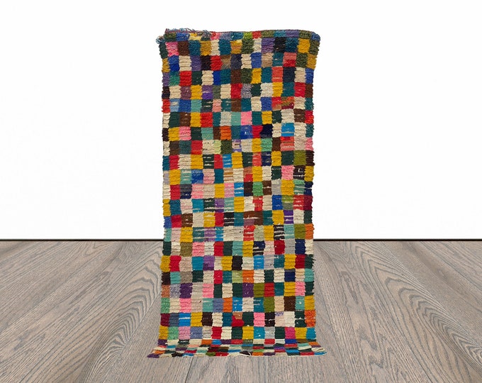 3x6 Checker Colorful Checkered Runner Rug.