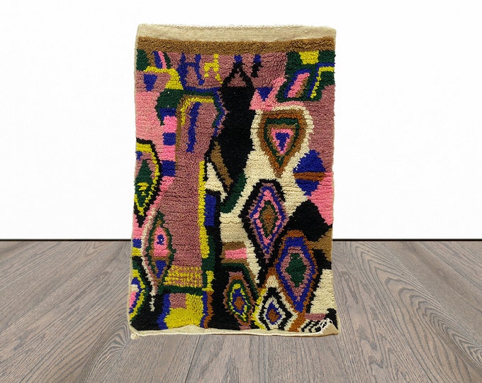 Moroccan Berber custom Hand Made runner Rug.