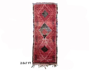Used Moroccan Vintage Runner Rug: Authentic Tribal Style!