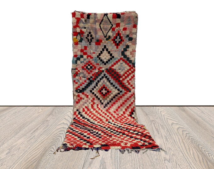 small runner rug, moroccan vintage rug, 2x6 ft narrow runner rug.