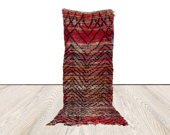 3x9 ft Moroccan Berber Vintage Rug, Stair Rug.