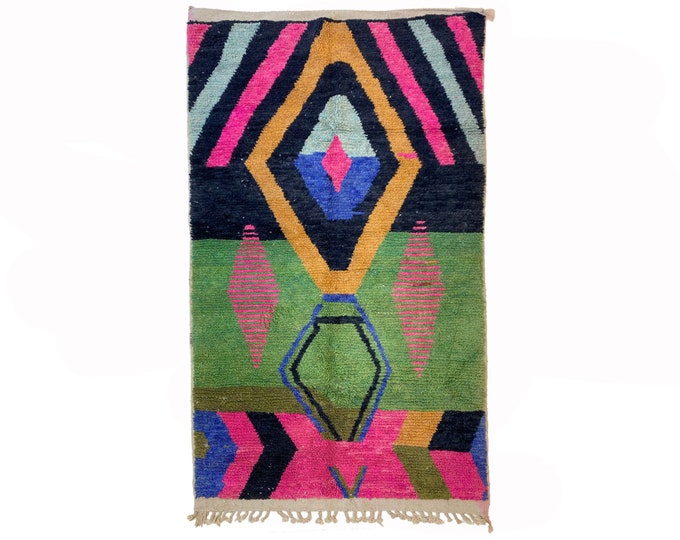Custom Moroccan Berber Rug, Handmade Colorful Area Rug.