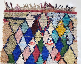 3x5 Boucherouite Small Moroccan Area Rug. - Etsy