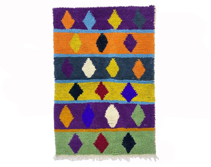 Vibrant Moroccan Berber Handmade Area Rug, Made to Order Custom Colorful Design!