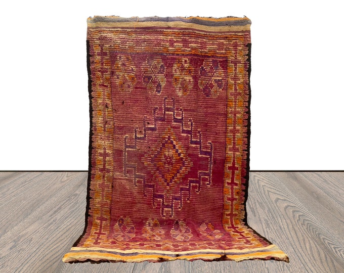 Carpet Moroccan 5x7 vintage Large, Berber woven Tribal area Rugs.
