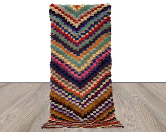 4x8 Berber Tribal Woven Chevron Checker Rug.