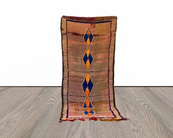 3 x 7 フィートのウールの手織りモロッコ製ラグ ランナー。 - Etsy 日本