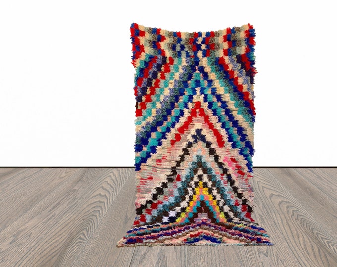 4x9 ft Moroccan Berber  colorful rug!