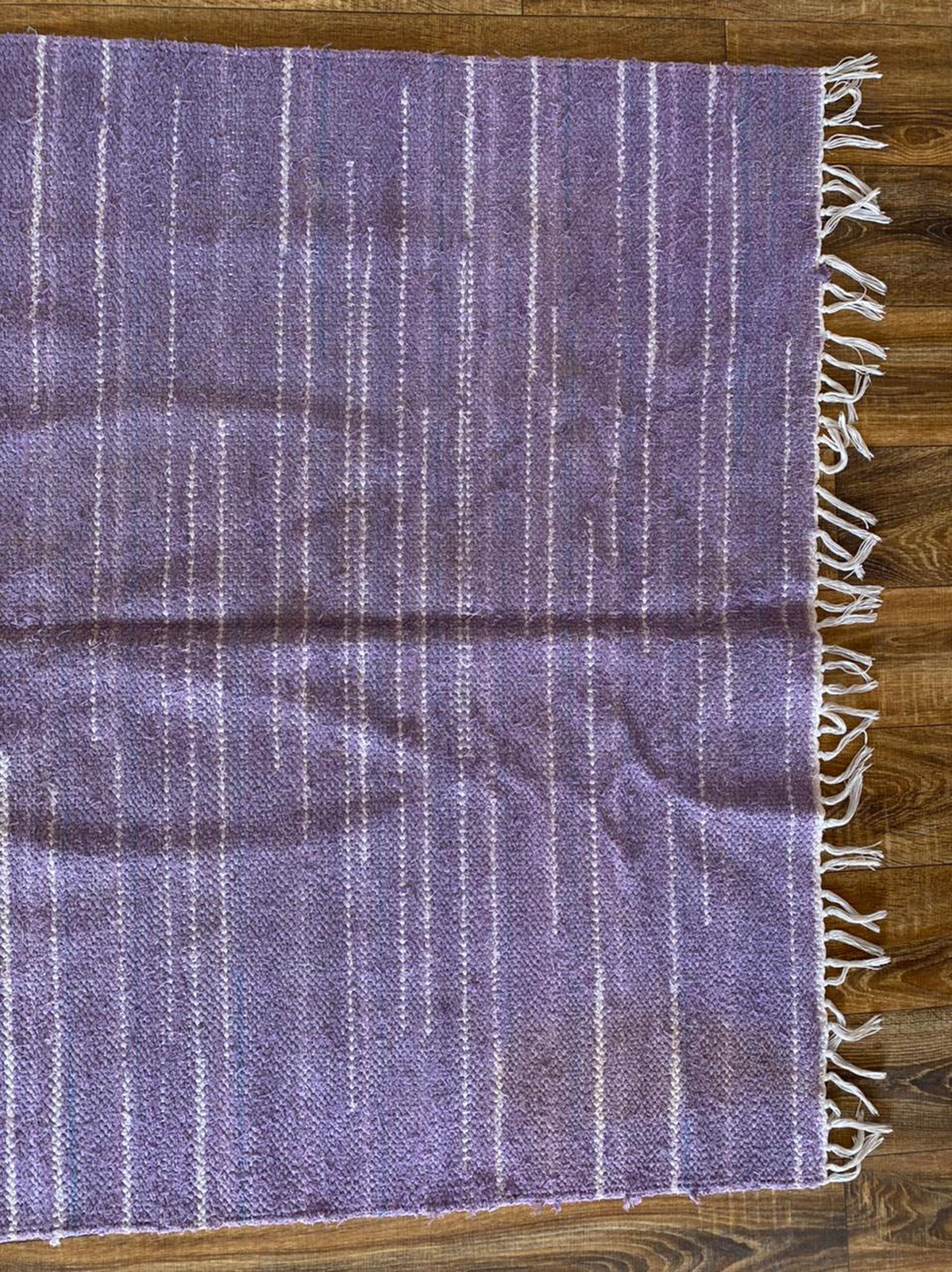 【モロッコハンベル絨毯】パープル模様　直輸入 4 x 7 フィートのモロッコ産紫ベルベル絨毯。 - Etsy 日本