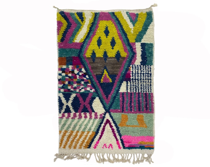 Custom Colorful Moroccan Berber Area Rug, Vibrant Bohemian Decor for Your Home!