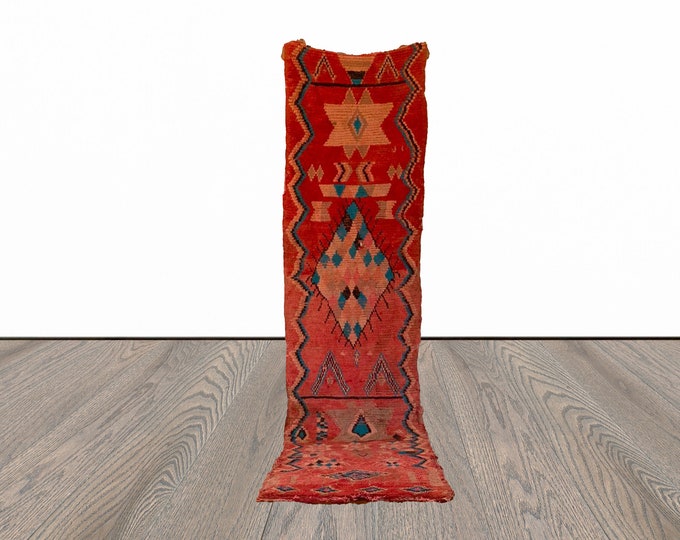 Narrow long Moroccan runner rug 3x10 ft!
