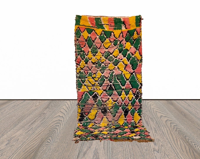 Vintage Moroccan  Berber rug 3x7 ft!