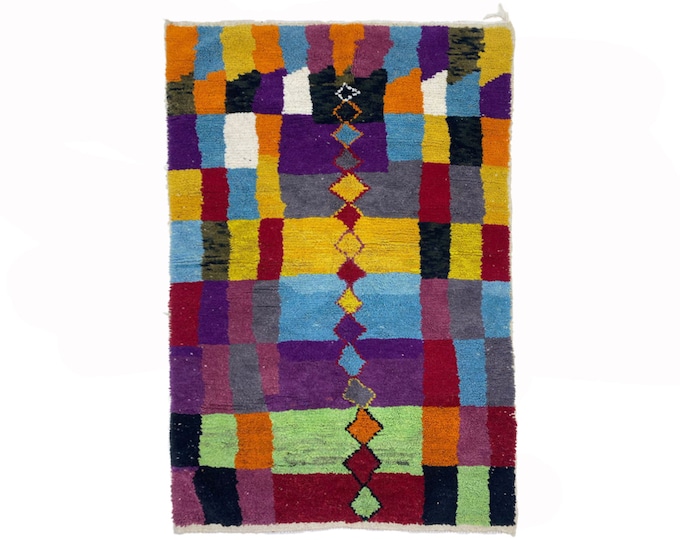 Boho Chic Moroccan Berber Rug, Handcrafted Elegance for Your Home.
