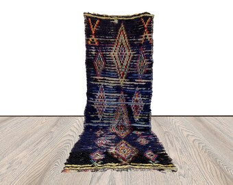 2x8 feet, berber chag rugs, moroccan vintage narrow runner rug.