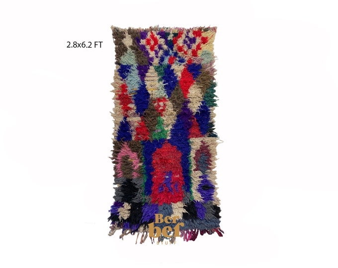 Moroccan colorful runner rug 3x6!