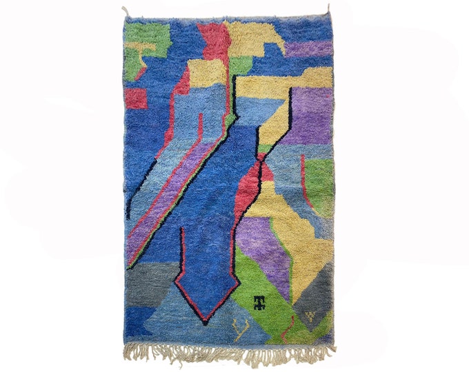 Handwoven Custom Berber Rug: Moroccan colorful Rug, One of a Kind Area Rug!