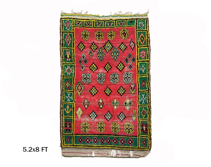 5x8 Moroccan Rug: Colorful Vintage Area Rug!