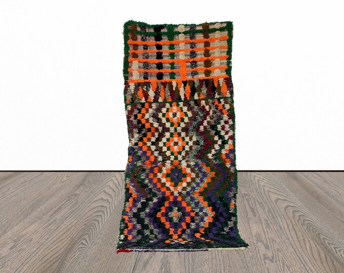 Long abstract colorful area 3x7 rug.
