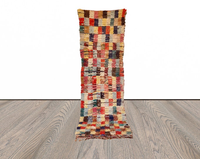 Colorful Moroccan runner rug 3x8 ft!