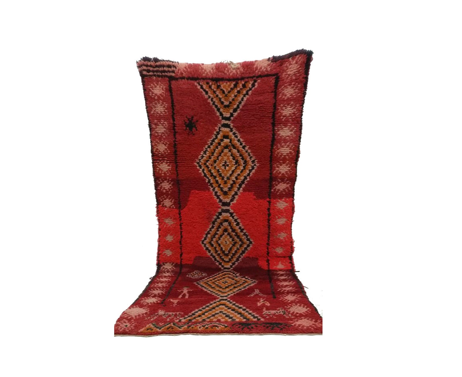 Moroccan rug 3x7, Moroccan Berber Rug, Azilal rug vintage, Moroccan