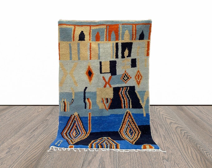 6x4 Feet Colorful Moroccan Abstract Soft Rug.