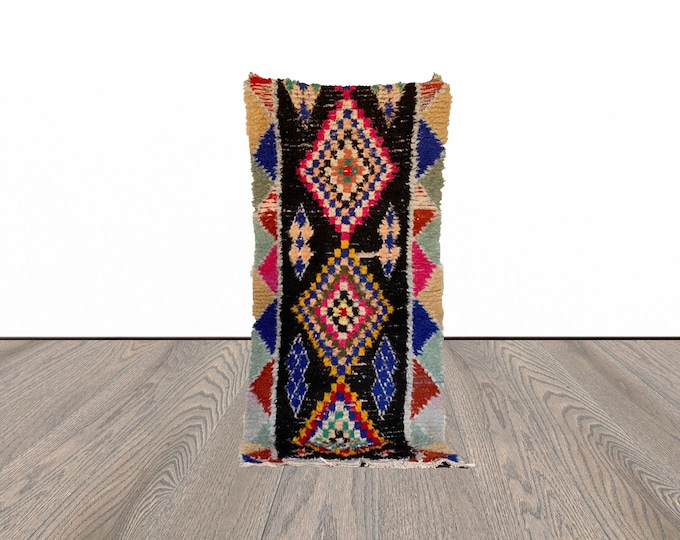 Moroccan woven colorful rug 3x7 ft!