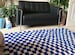 Handmade Moroccan Berber wool blue and white checkered rug! 