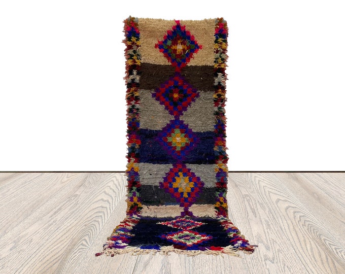 3x8 ft berber tribal moroccan rug, bohemian home decor stair runner rug.