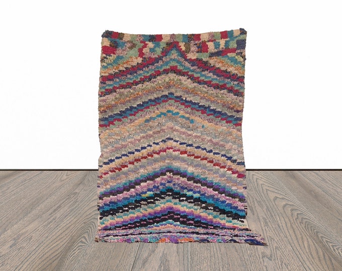 3x5 ft small Moroccan Boucherouite rug!