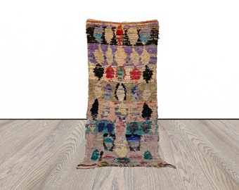 3x8 ft Moroccan Boucherouite area rug!