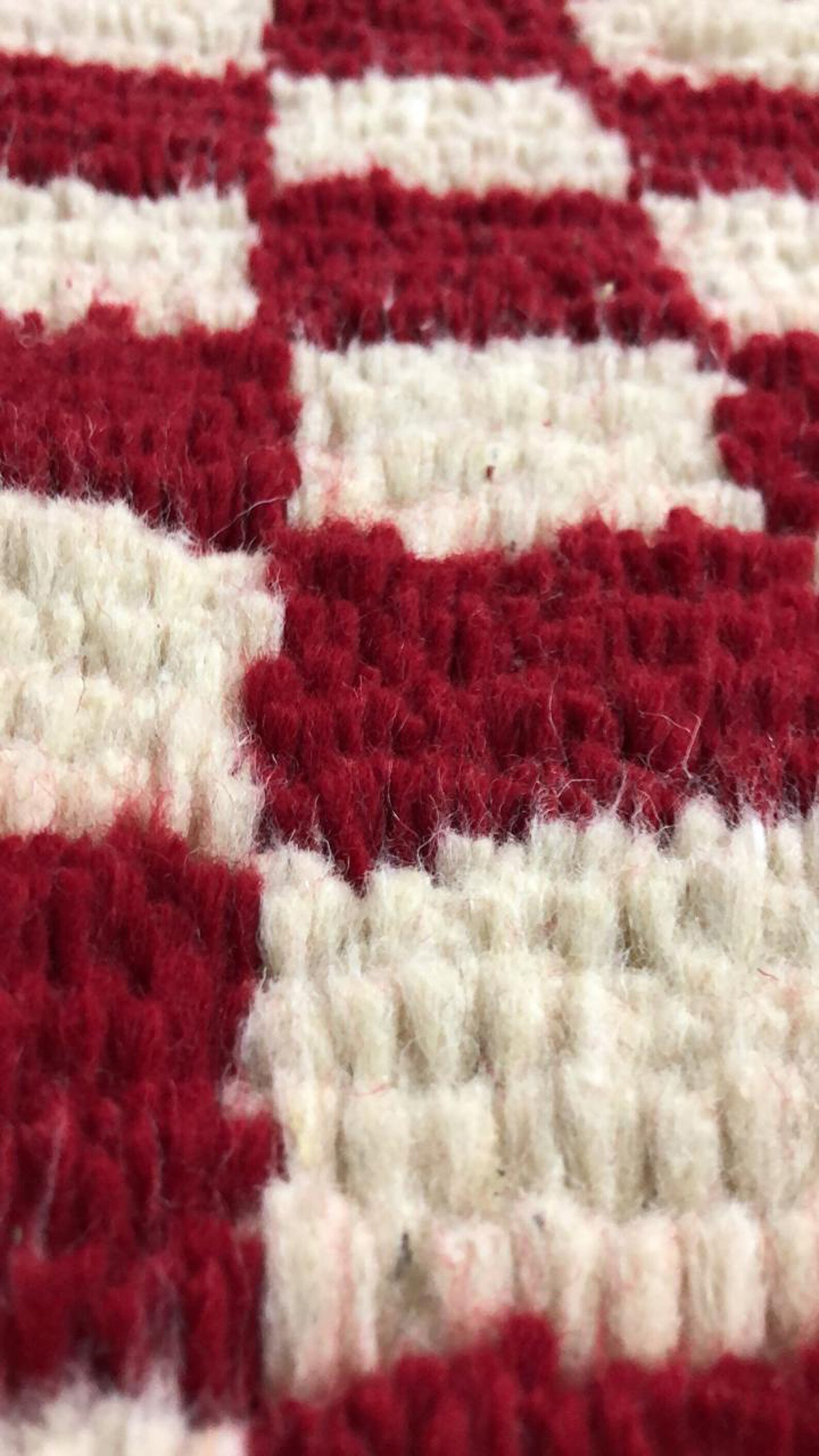 Red and white Checkered rug Large Moroccan Berber Checker Etsy