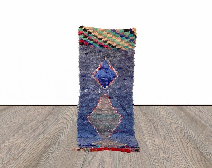 Boucherouite Moroccan runner rug 3x8 ft!