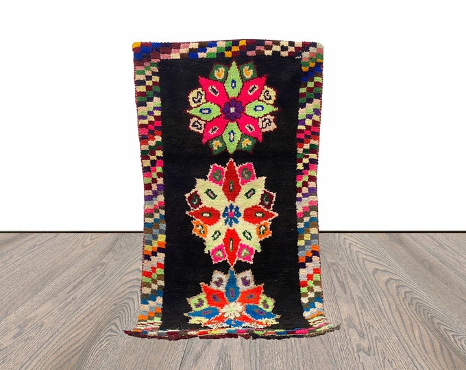3x7 Colorful Decorative Moroccan Runner Rug.