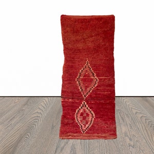 3x7 ft Moroccan small vintage runner rug.