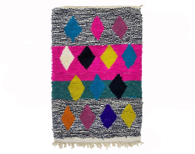 Moroccan custom area Rug, Unique handmade Berber Rug for Living Room.