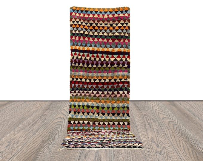 4x13 Extra Large colored runner Rugs, Handwoven Moroccan Rug.