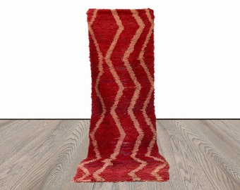 3x10 FT Berber wool Moroccan woven runner rug.