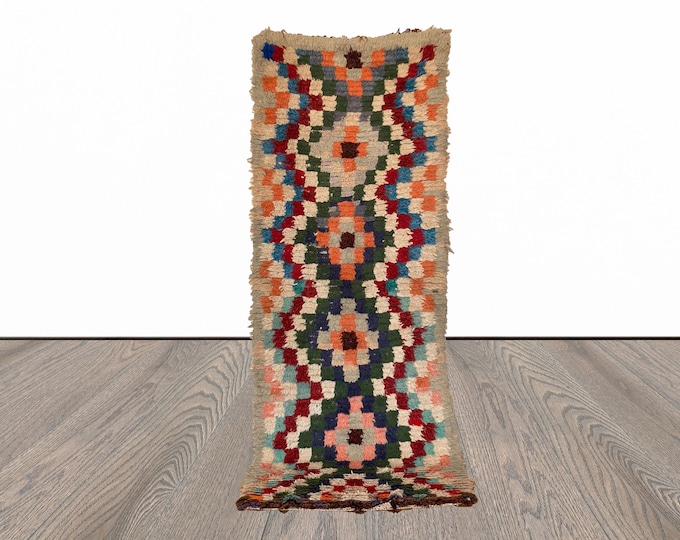 2x6 ft Moroccan small colorful runner rug!
