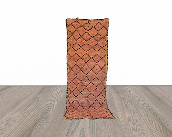 3 x 7 フィートのウールの手織りモロッコ製ラグ ランナー。 - Etsy 日本