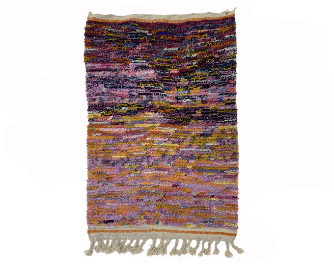 Handmade Moroccan Berber Rug, Custom Colorful Boho Area Rug.