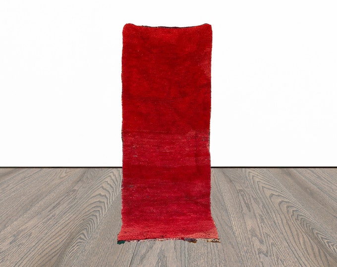 3x8 ft vintage Moroccan red runner rug!