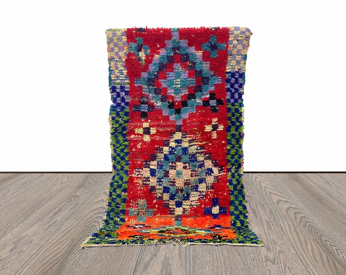 4x6 Vintage Colorful Moroccan Berber Rug.
