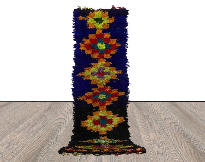 2x6 Hand woven vintage colorful narrow Small runner Rug.