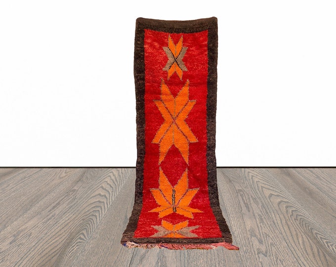 Moroccan colorful woven runner rug 3x10 ft!