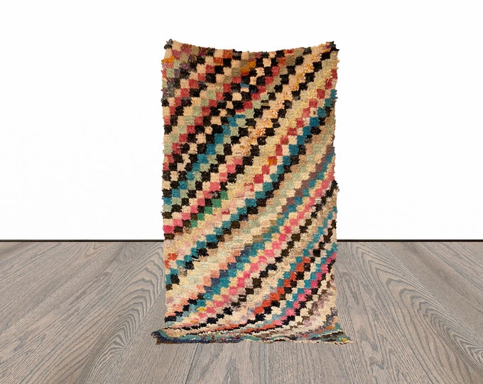 4x7 ft Moroccan colorful Boucherouite rug!