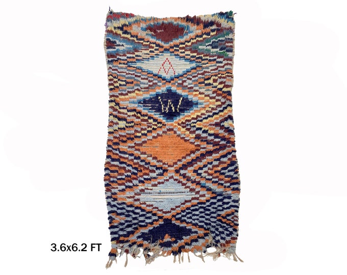 4x6 Moroccan Colorful Area Rug: Vintage Bohemian Decor!