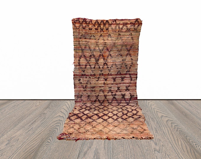 Boucherouite Moroccan runner rug 3x7 ft!